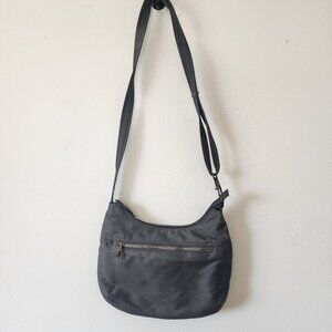 Travelon Grey Full Zip Sling Bag Nylon Full Zip